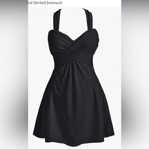 DACI Black Padded Swim Top with Adjustable Straps